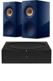 Sonos Wireless Amplifier with KEF R3 Meta Bookshelf speakers blue