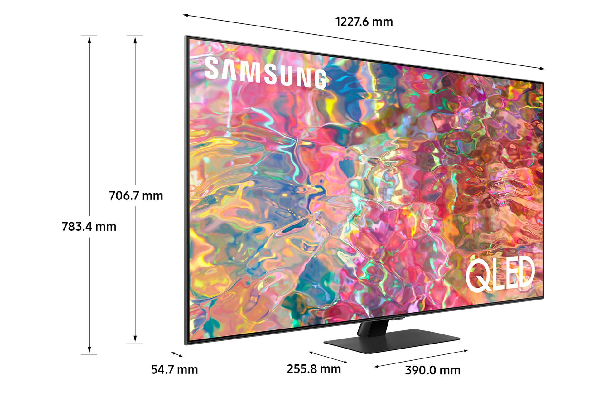 Samsung QE55Q80BA (2022) 55 Inch OLED 4K Ultra HD Smart TV dimensions