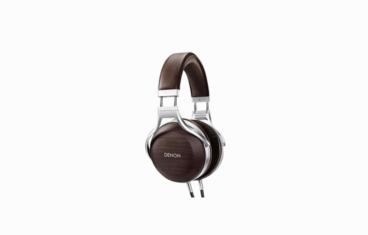 Denon AH-D5200 Premium Over-Ear Headphones in Zebrawood Brown