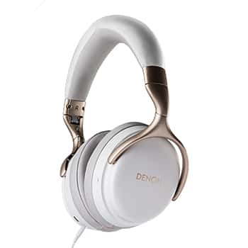Denon AHGC25NC Premium Wired Noise Cancelling Over-Ear Headphones in White