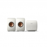 KEF LS50 Wireless II and KC62 Subwoofer Bundle in White - package