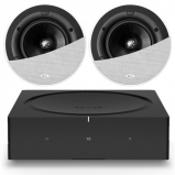 Sonos Wireless Amplifier with 2 x KEF Ci160QR In-Ceiling 2-Way Speakers