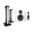 Acoustic Energy AE300s & Stands Package in Piano Gloss White - package