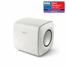 Kef KC62 Subwoofer in Mineral White angle
