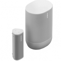 Sonos Move Portable Bluetooth Speaker with Roam Smart Speaker with Voice Control - White