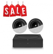 Sonos Wireless Amplifier with 2 x KEF Ci200CR High Quality Ceiling Speakers