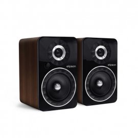 Elipson Prestige Facet 6B BT Wireless Bookshelf Speakers in Black/Walnut