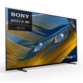 Sony XR77A80JU 2021 77 inch Bravia XR OLED 4K Ultra HD HDR Smart TV angle