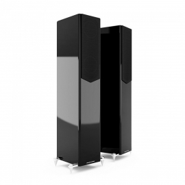 Acoustic Energy AE509 Floorstanding Speakers (Pair) in Piano Gloss Black - grille on